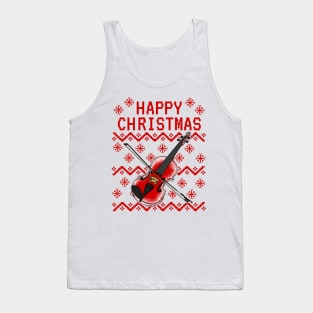 Violin Ugly Christmas Violinist Musician Tank Top